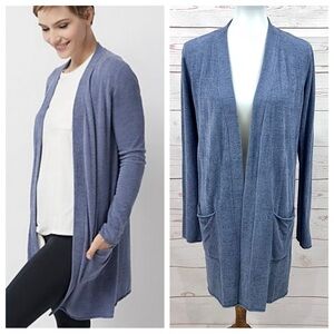 Barefoot Dreams Cozy Chic Lite Santa Monica Cardigan Ocean Blue